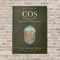 Thumbnail for Colorado Springs Airport COS - Canvas Framed - Green Army