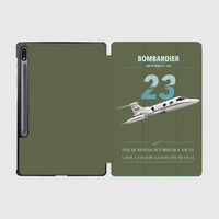 Thumbnail for Bombardier Learjet 23 design on green army samsung tablet tablet case