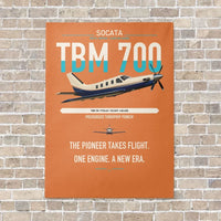 Thumbnail for Socata TBM 700 vertical canvas print - no frame - orange background