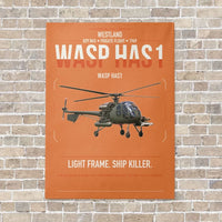 Thumbnail for Westland Wasp HAS1 vertical canvas print - no frame - orange background
