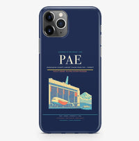 Thumbnail for Everett Airport (PAE) design on navy blue iPhone 16 Pro MagSafe case