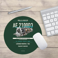 Thumbnail for AE 2100D3 design on dark green round mouse pad