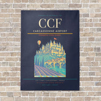 Thumbnail for Carcassonne Airport CCF - Canvas No Frame - Navy Blue