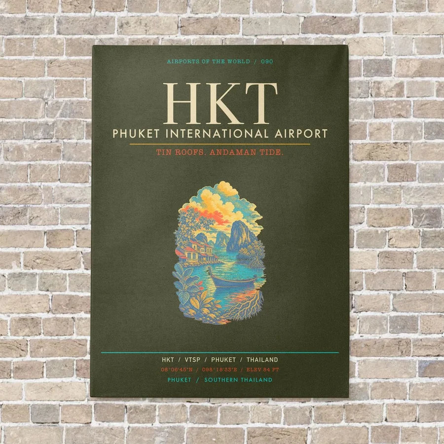 Phuket International Airport HKT - Canvas Framed - Green Army