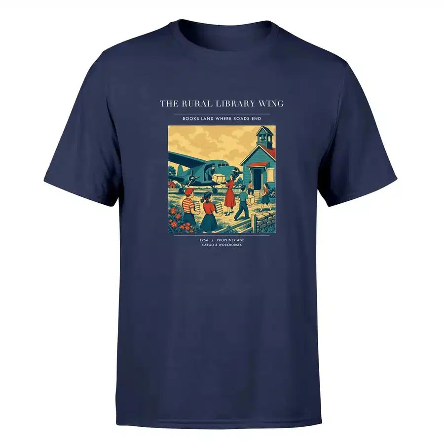 VINTAGE G4392 - The Rural Library Wing - Premium T-Shirt design on navyblue premium t shirt