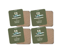 Thumbnail for Fokker 50 design on green army 4 pieces set coaster