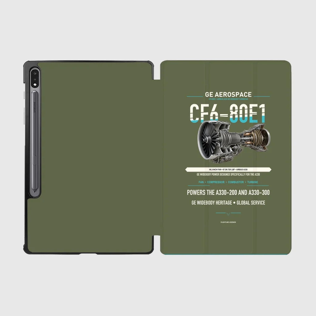 CF6-80E1 design on green army samsung tablet tablet case