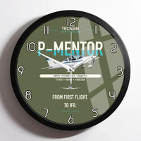 Thumbnail for Tecnam P-Mentor design on green army framed wall clock
