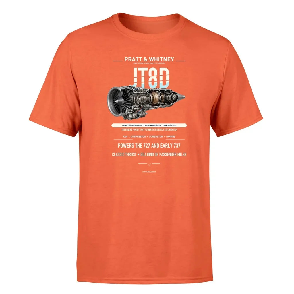 JT8D design on orange single side