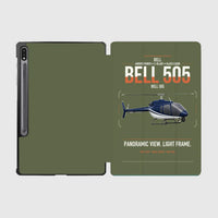 Thumbnail for Bell 505 design on green army samsung tablet tablet case
