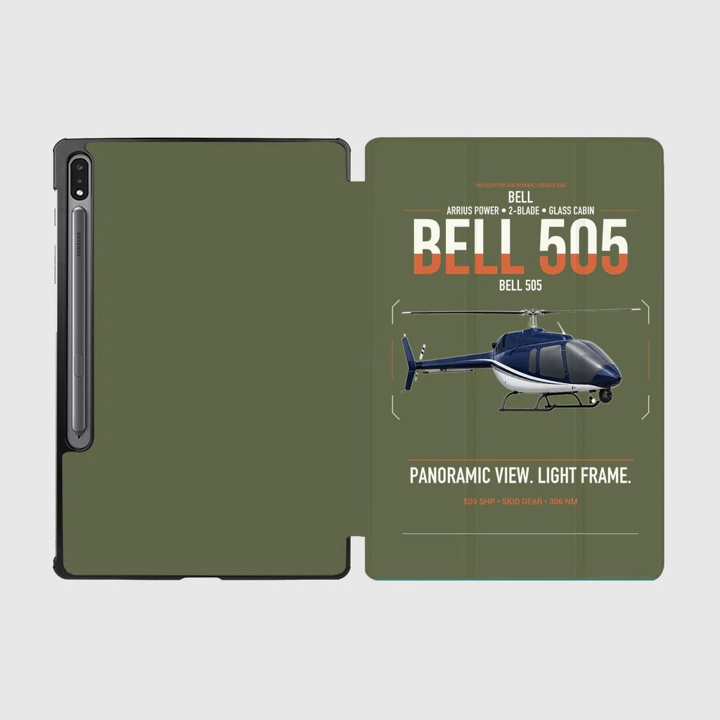 Bell 505 design on green army samsung tablet tablet case