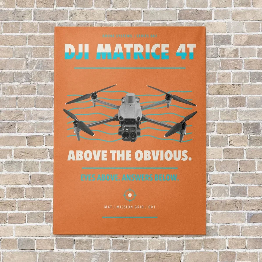 DJI Matrice 4T vertical canvas print - no frame - orange background