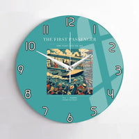 Thumbnail for VINTAGE G4007 - The First Passenger - Designed Wall Clocks design on turquoise no-frame