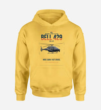 Thumbnail for Bell 429 design on yellow double-side hoodie, single-side print