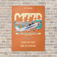 Thumbnail for Cessna 177B Cardinal vertical canvas print - no frame - orange background