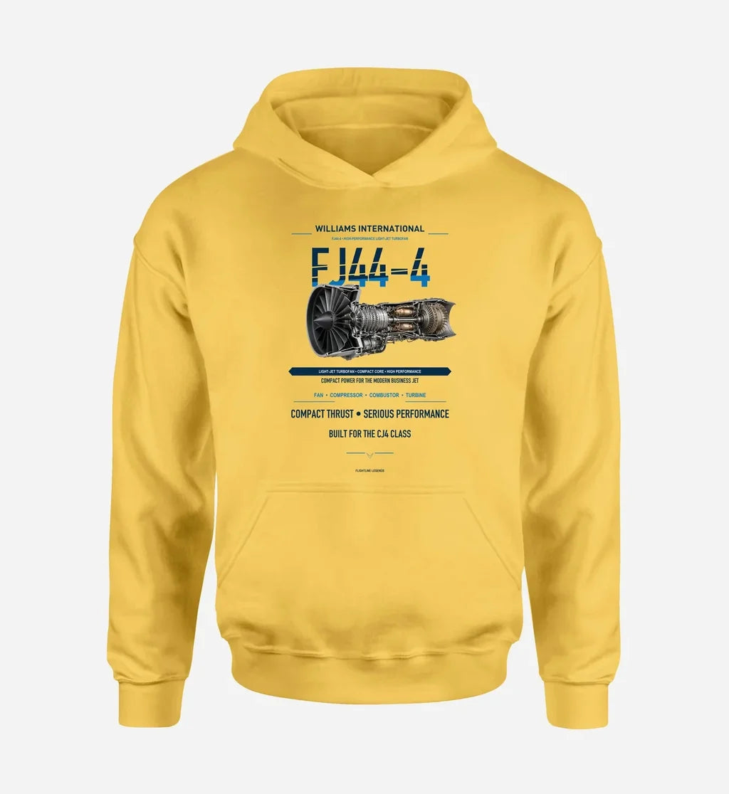FJ44-4 design on yellow hoodie single side