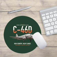 Thumbnail for C-46D Commando design on dark green round mouse pad