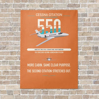 Thumbnail for Cessna Citation 550 - Citation II vertical canvas print - no frame - orange background