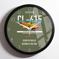 Thumbnail for Canadair CL-415 design on green army framed wall clock