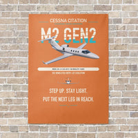 Thumbnail for Cessna Citation M2 Gen2 vertical canvas print - no frame - orange background
