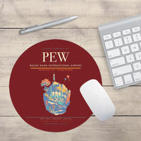 Thumbnail for Bacha Khan International Airport PEW Mouse-Pad Round - Dark Red