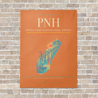 Thumbnail for Phnom Penh International Airport PNH vertical canvas print - no frame - orange background