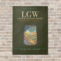 Thumbnail for London Gatwick Airport LGW - Canvas Framed - Green Army