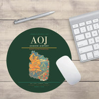 Thumbnail for Aomori Airport (AOJ) design on dark green round mouse pad