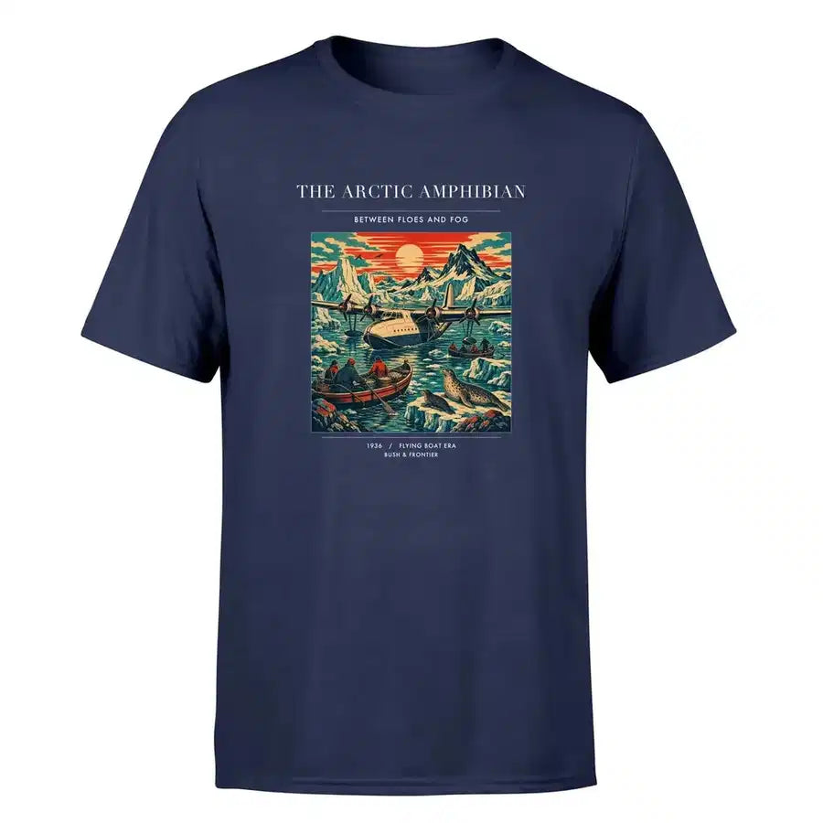 VINTAGE G4076 - The Arctic Amphibian - Premium T-Shirt design on navyblue premium t shirt