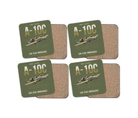 Thumbnail for A-10C Thunderbolt II design on green army 4 pieces set coaster