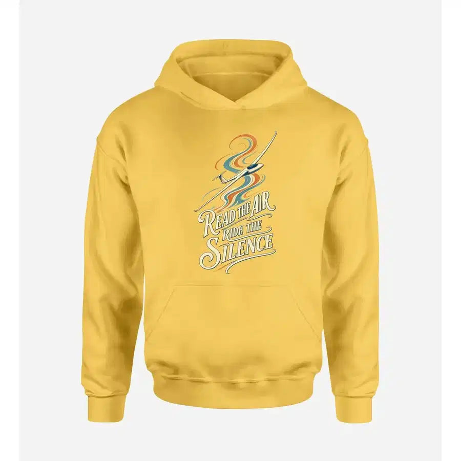 SIGNAL 571 - Read The Air Ride The Silence design on yellow hoodie single side
