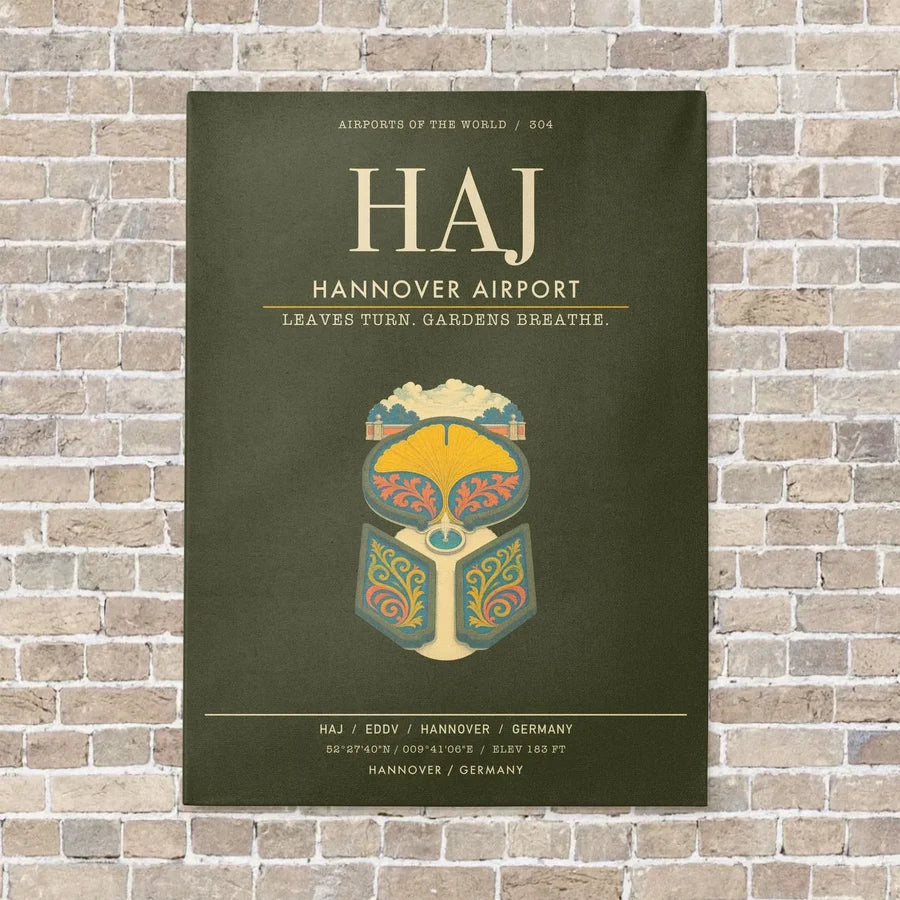 Hannover Airport HAJ - Canvas Framed - Green Army