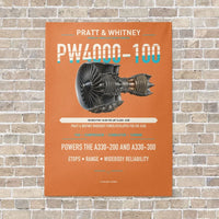 Thumbnail for PW4000-100 vertical canvas print - no frame - orange background