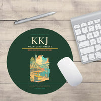 Thumbnail for Kitakyushu Airport (KKJ) design on dark green round mouse pad