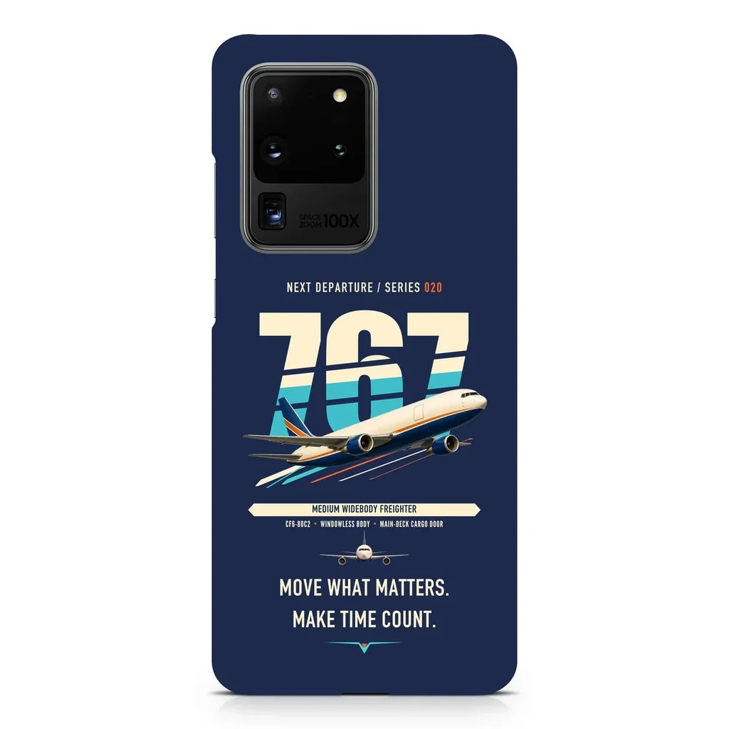 Boeing 767-300F design on samsung case - navy blue