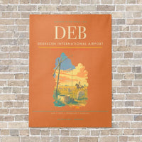 Thumbnail for Debrecen International Airport DEB vertical canvas print - no frame - orange background
