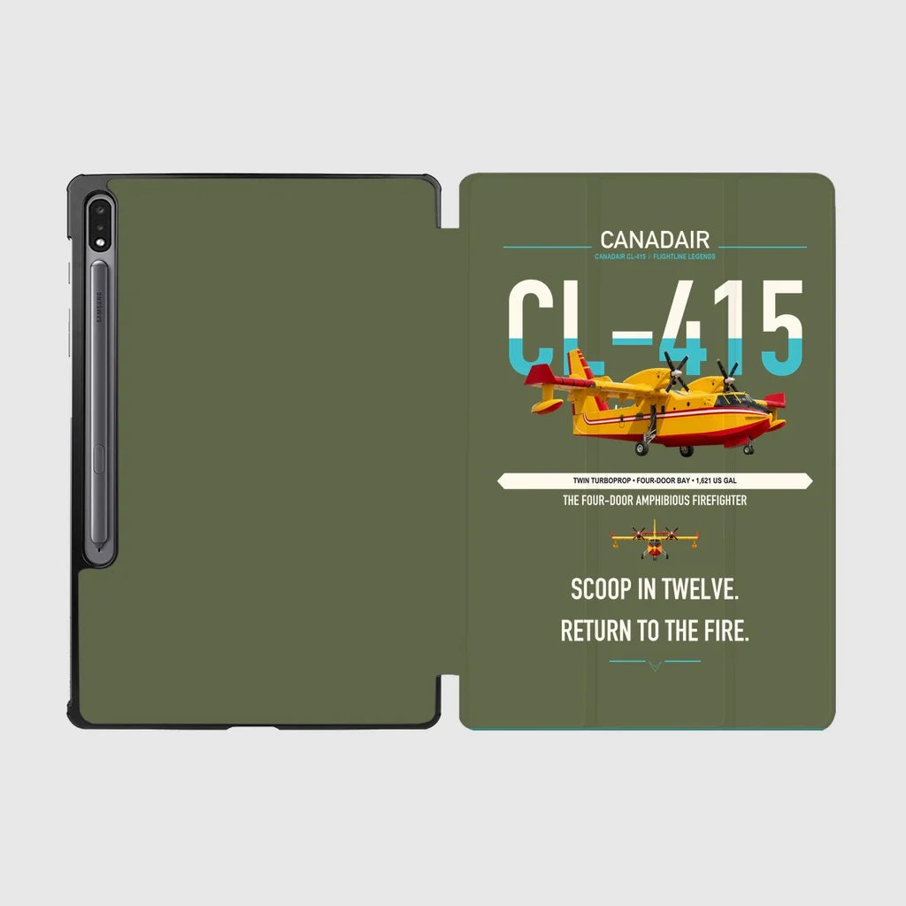 Canadair CL-415 design on green army samsung tablet tablet case