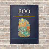 Thumbnail for Bodø Airport BOO - Canvas No Frame - Navy Blue