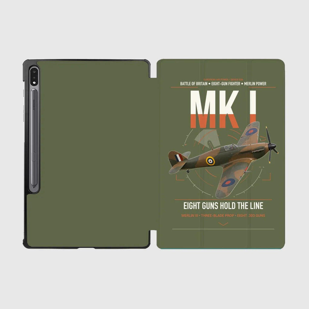 Hawker Hurricane Mk I design on green army samsung tablet tablet case