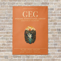 Thumbnail for Spokane International Airport GEG vertical canvas print - no frame - orange background