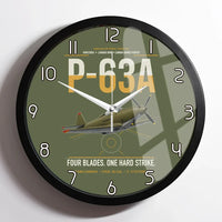 Thumbnail for P-63A Kingcobra design on green army framed wall clock