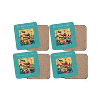 Thumbnail for The Pylon Racers - Designed Coasters design on turquoise 4-pieces-set
