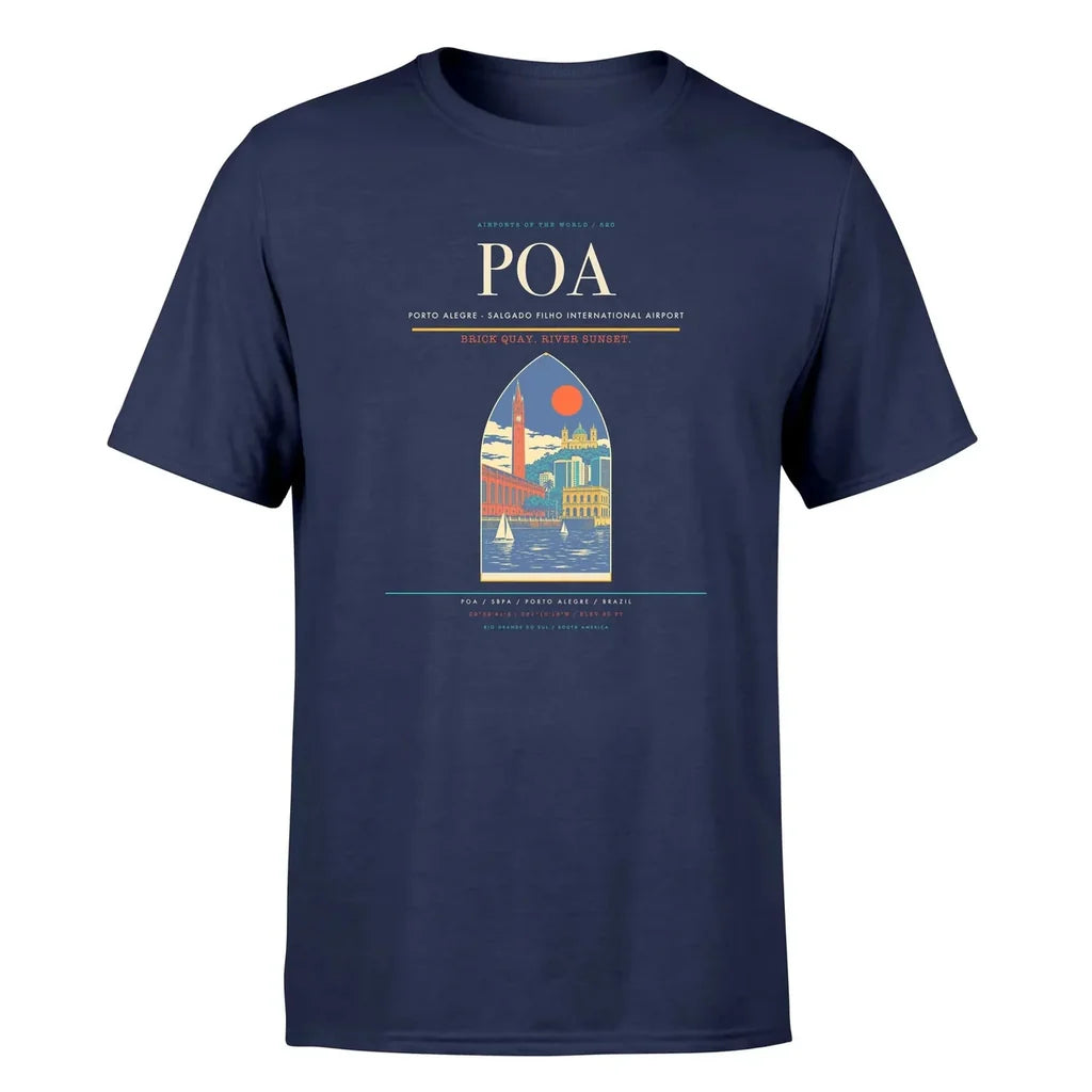 Porto Alegre Airport (POA) Premium T-Shirt Navy Blue