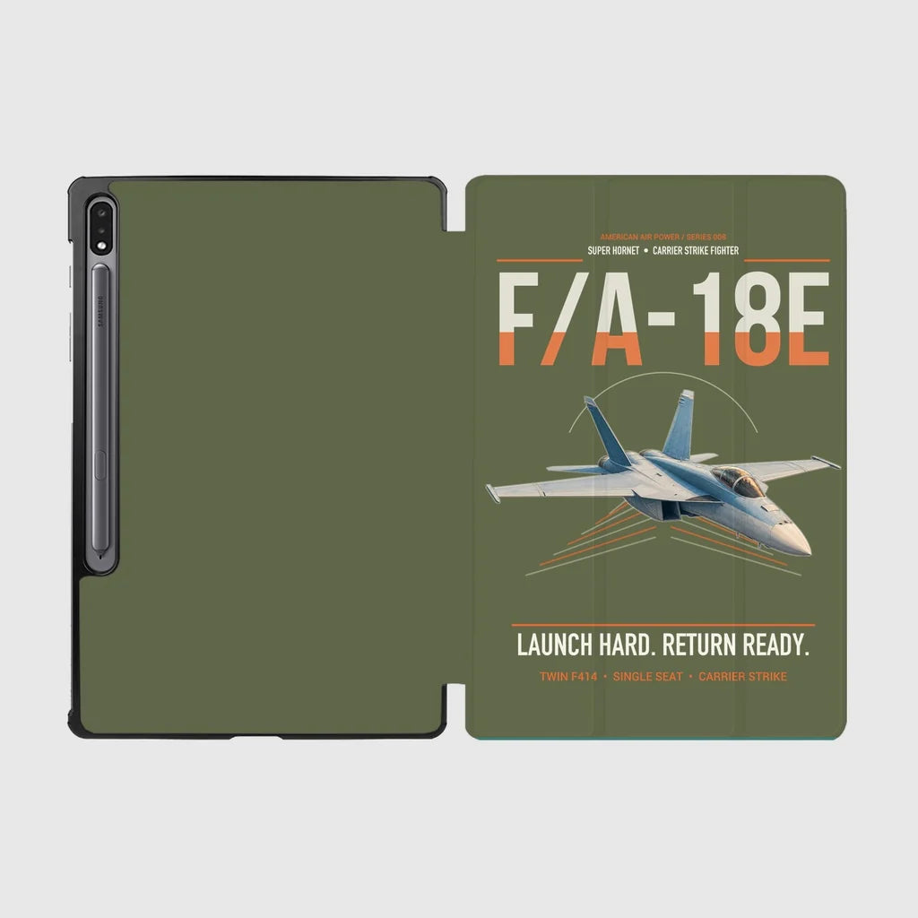 F-A-18E Super Hornet design on green army samsung tablet tablet case