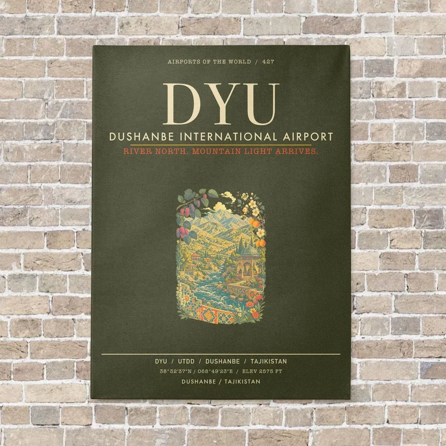Dushanbe International Airport DYU - Canvas Framed - Green Army