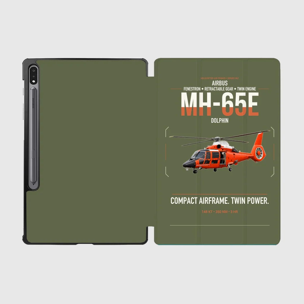 Airbus MH-65E Dolphin design on green army samsung tablet tablet case