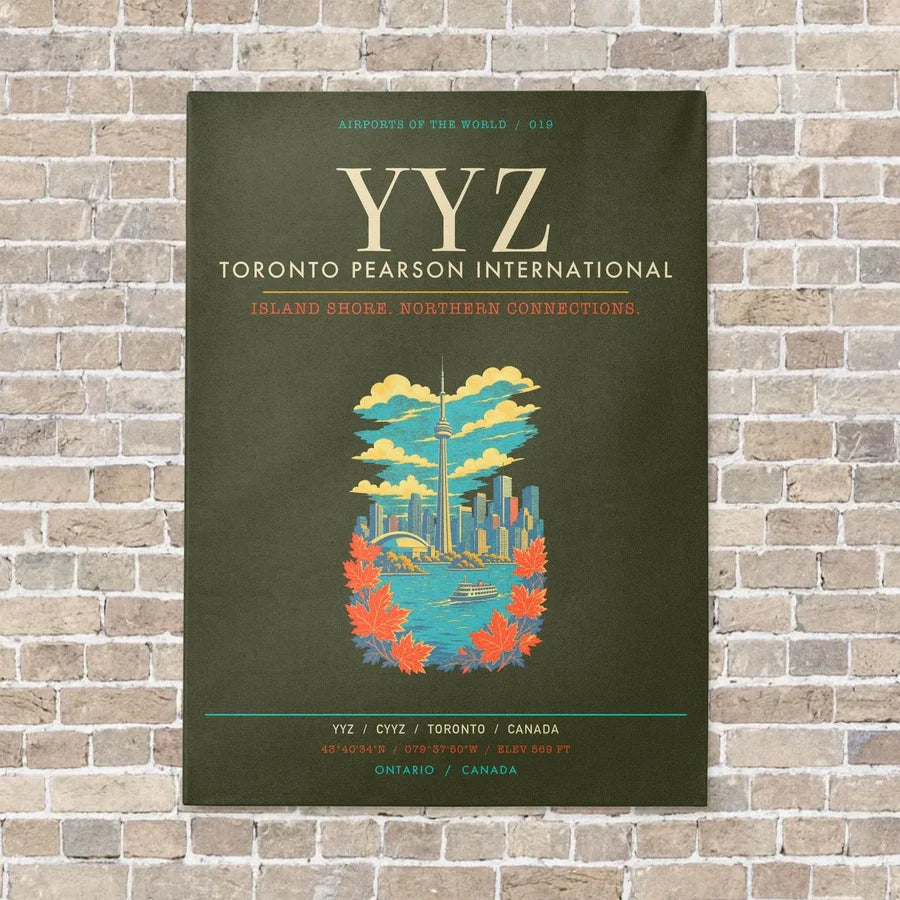 Toronto Pearson International Airport YYZ - Canvas Framed - Green Army