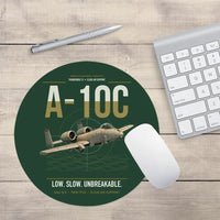 Thumbnail for A-10C Thunderbolt II design on dark green round mouse pad