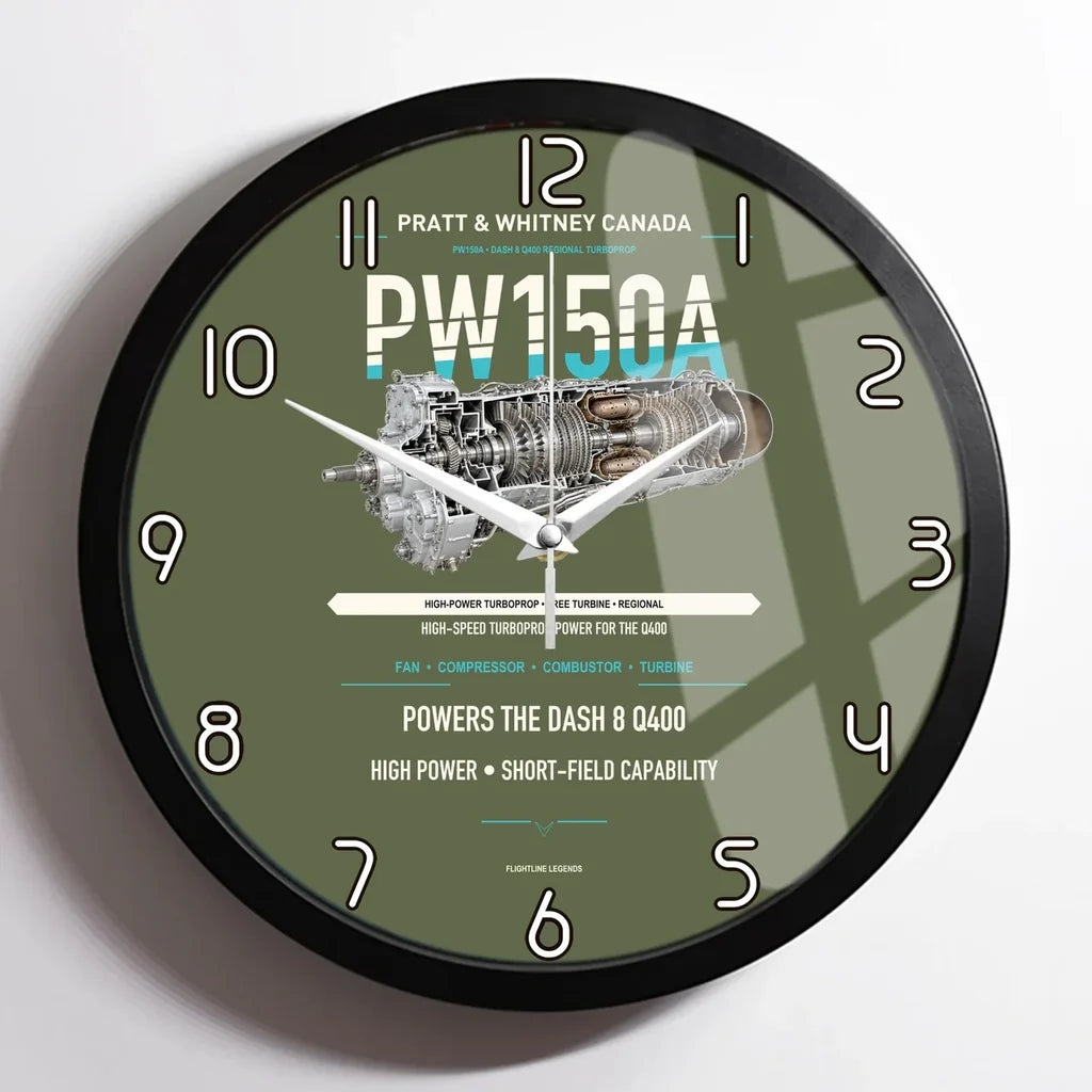 PW150A design on green army framed wall clock