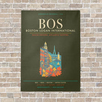 Thumbnail for Boston Logan International Airport BOS - Canvas Framed - Green Army